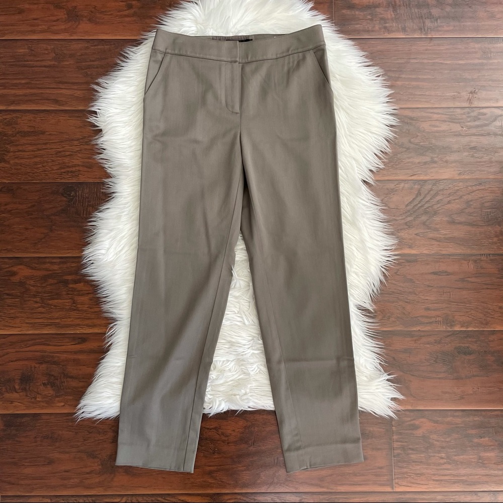 St. John Wool Mid Rise Slim Straight Leg Pants